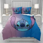 v1136 Bed Sheets Stitch Lilo & Stitch Duvet Cover men women/Children Printing cartoon Bedding Set Comforter Bed Soft Comfortable 3-Piece Bedding Set