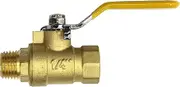 Lead-Free Forged Brass Air Compressor In-Line Ball Shut Off Valve, Quarter Turn, 1/4" Male NPT (MNPT) X 1/4" Female NPT (FNPT) Qty: 1