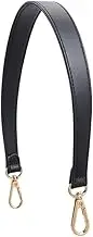WADORN Leather Purse Handle, 19.5 Inch PU Leather Short Shoulder Bag Straps Replacement Handbag Strap Tote Bag Strap with Swivel Clasps DIY Purse Making Supplies, Black