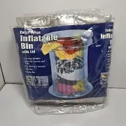 Vintage XL Inflatable Bin With Lid 18x30 Bag Stand Co Toy Box Storage Hamper