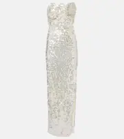 [Christopher Esber] Christopher Esber Opaline sequined strapless gown AU 4 white