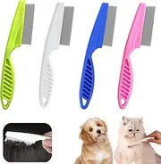 KASESSS 4 Pcs Nit Comb, Lice Combs with Long Handle, Head Lice Combs Stainless Steel Nit Combs for Long Thick Hair Lice Comb Reusable Head Lice Comb Remove Head Nits Nit Combs Kids Pets Adults