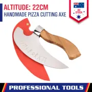 Pizza Cutter Stainless Steel Pizza Axe Protective Cover Cake Bread Wooden Handle