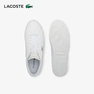 【LACOSTE】男鞋-Powercourt 拋光皮革休閒鞋(白色)