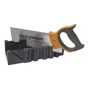 Craftright MITRE BOX & HAND SAW SET Soft Grip, 24mm Manganese Alloy Steel Blade