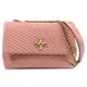 TORY BURCH 156181 經典LOGO絎縫翻蓋肩斜鍊包.粉