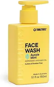 [TOOLETRIES] Hydrating Mens Face Wash - Aussie Mint Scent - Sulphate Free, Paraben Free - Moisturising with Peppermint & Avocado Oil - Naturally Foaming, Deep Cleansing - 150ml