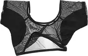 TOVINANNA Mesh Sweatshirt Suspenders for Men Armpit Sweat Vest Shirts Bodysuits Antiperspirant Shirt for Women Shirt Underarm Sweat Vest Ban Underboob Fleece Black Skin-friendly Mesh Fabric.