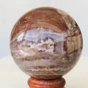 224g Natural Amethyst Agate Quartz Crystal Sphere Mineral Reiki Healing T56