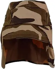 [NOVELTY GIANT WWW.NOVELTYGIANT.COM] Foreign Legion Cadet Long Neck Flap Hat Military Flat Top Brown Desert Camo