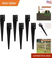 6 Pcs Fence Post Anchor Ground Spike 4x4 Metal Post Stake 24 Inch for Mailbox...