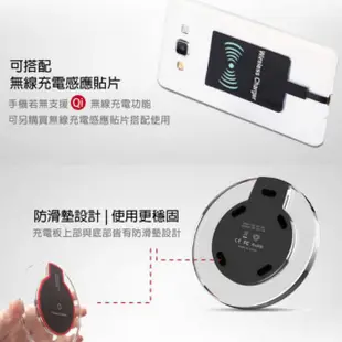 Qi水晶透明發光無線充電器+感應貼片 s6 edge 無線充電底座 相容/安卓可用 三星 HTC SONY