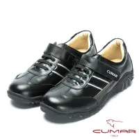 在飛比找momo購物網優惠-【CUMAR】MIT台灣製造 全真皮舒適魔術貼休閒鞋(黑色)