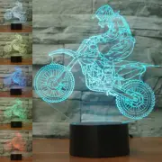Motorcycle 3D Illusion LED Night Light - Changing Colours USB Touch Sensor Lamp