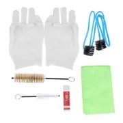 Trumpet Trombone Tuba Horn Cleaning Set Kit Tool with Cleaning Cloth Brush Gloves
