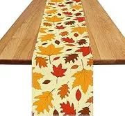 Lucleag Fall Maple Leaves Table Runner for Thanksgiving Autumn Home Dining Decoration, 13x72 Inch