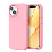 ZUSLAB for Apple iPhone 15 Plus Case Liquid Silicone Anti-Scratch Gel Rubber Shockproof Protective Cover with Soft Microfiber Lining (2023) - Pink