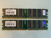 在飛比找Yahoo!奇摩拍賣優惠-創見DDR400 1+1G 雙通道記憶體