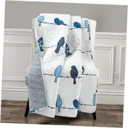 Rowley Birds Throw Blanket, 60" x 50" (16T004831) Navy