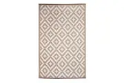 180x270cm Aztec Beige & White Recycled Plastic Outdoor Rug and Mat