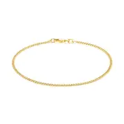 9ct Yellow Gold Silver Filled 27cm Curb 50 Gauge Anklet