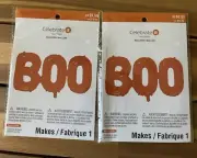 2 Halloween Celebrate It Foil Balloon “BOO” NIP 26.5in x 13.1 inflated
