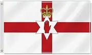3×5 FT Northern Ireland Flag,Large Northern Irish National Decor,Double Side Digital Printed 150D Polyester Banner With Canvas Header Brass Grommet