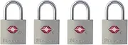Master Lock 4683Q TSA Accepted Keyed Alike Luggage Baggage Lock, Nickel, 4 Each Pack Contains 4 Locks