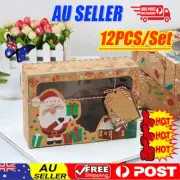 Christmas Candy Cookie Boxes Party Gift Box Bakery Cupcake Muffin Cake Box 12PQG