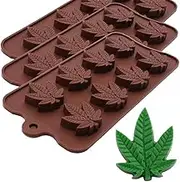 PJ BOLD Marijuana Cannabis Hemp Leaf Silicone Candy Molds, 3pk