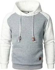 [HOOD CREW] Casual Long-Sleeved Color Block Hooded Pullover Sweatshirts for Men