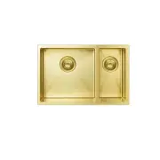 Lavello Nano Coated Stainless Steel Kitchen Sink - 670 x 440mm 1 & 1/2 Bowl - Top/Under Mount - PVD Brushed Bronze Gold