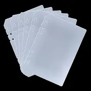SOFPLATE 6Pcs Nail Book Pages Press on Nails Binder Clear Plastic A5 6 Holes Waterproof Rectangle Organizer Display Storage Books Insert Divider Sheets Page for Fingernail Salon Art Packaging Supplies