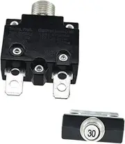 SEWOART Circuit Breaker Car Auto 30a Cutout 50v Dc Boat Yacht Vehicle Resettable 3/8 Hole Fitment