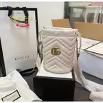 茜茜二手 GUCCI GG MARMONT 575163 MINI水桶包 斜背包 肩背包 抽繩