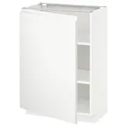 METOD base cabinet with shelves, white/Voxtorp matt white, 60x37x80 cm