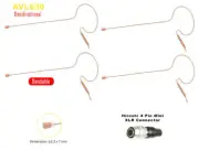 4pc Tan Countryman Style Earset Microphone for Audio Technica Wireless ATW27 H4P