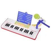 37-Key Multifunctional Small Electric Piano Keyboard with Microphone, White