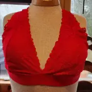 Victoria’s Secret PINK Lace Strappy Back Lined Bralette Bra XXL Red NWT New