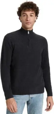 Club Monaco Men's Core Boucle Quarter Zip Sweater X-Small, Charcoal