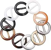 AEGYPIUS 10Pcs Resin Scarves Buckle, Fashion Round T-Shirt Ties Clip, Clothing Corner Knotted Ring Buckle, Silk Neckerchief Clasp Clothing Wrap Fasten Holder for Women Lady Girls, Random