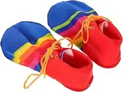 [Yardenfun] 1 Pair Colorful Funny Clown Shoes Halloween Clown Costumes Footwear Unisex Party Shoes For Clown Cosplay Stage Performances Holiday Events