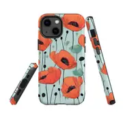 For iPhone 13 mini Tough Protective Cover, Poppy Field
