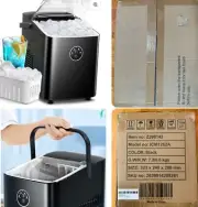 AGLUCKY Ice Makers Countertop,Portable Ice Maker Machine with Handle, 26lbs/24h