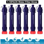 Multiple-Use Water Filter Straw,1-10PK Portable Water Filter Emergency Survival
