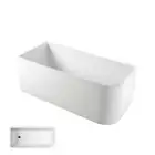 Ellie 1500/1700mm bath High Gloss White Acrylic Back to Wall Freestanding NF