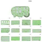 Plastic Circles Squares Geometric Template Ruler Stencil Measuring Tool