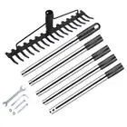 17 Steel Teeth Metal Head Rake Soil Scarifier with Stainless Steel Handle7916