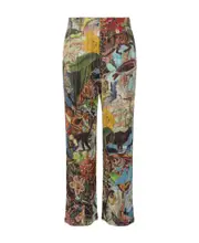 graphic-print cropped trousers 3 Multicolor