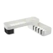 Large Capacity Foldable Multi-Angle Installation Punch-Free Bathroom Wall Hanging Storage Baskets Bath Shelf Rotatable White-Black Colour